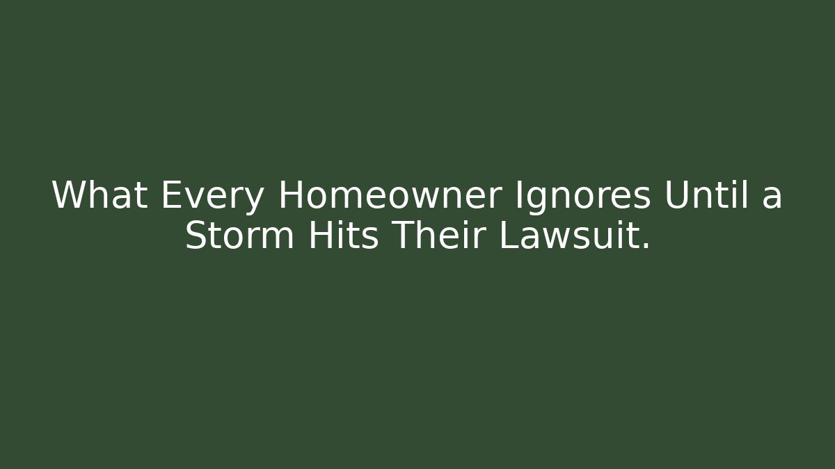 What Every Homeowner Ignores Until a Storm Hits Their Lawsuit.