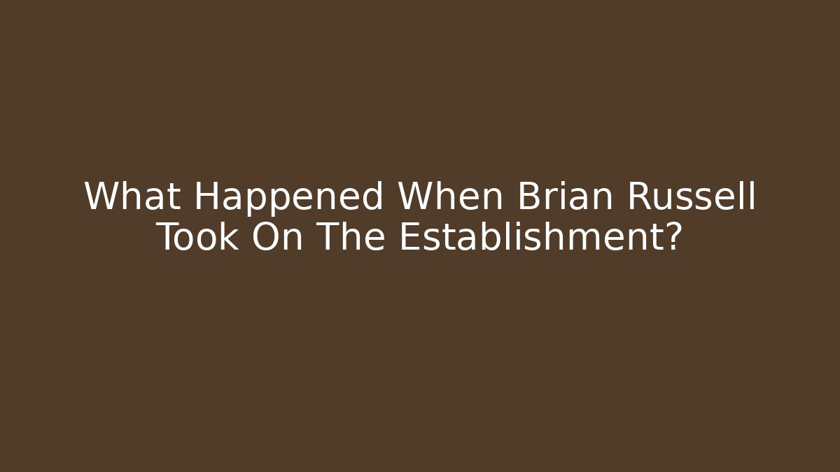 What Happened When Brian Russell Took On The Establishment? - V Auction