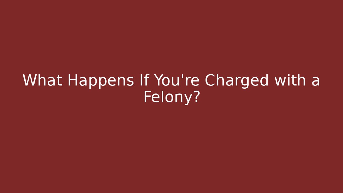 What Happens If You’re Charged with a Felony? - V Auction