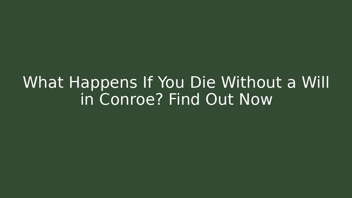 What Happens If You Die Without a Will in Conroe? Find Out Now
