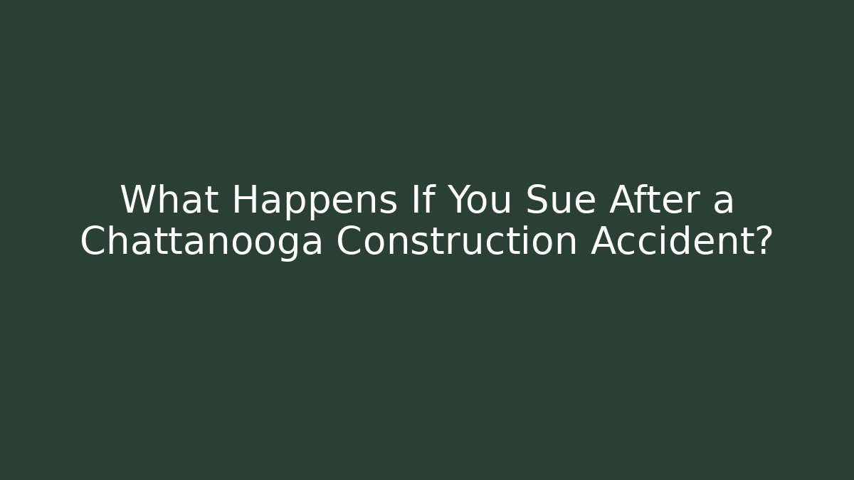 What Happens If You Sue After a Chattanooga Construction Accident?