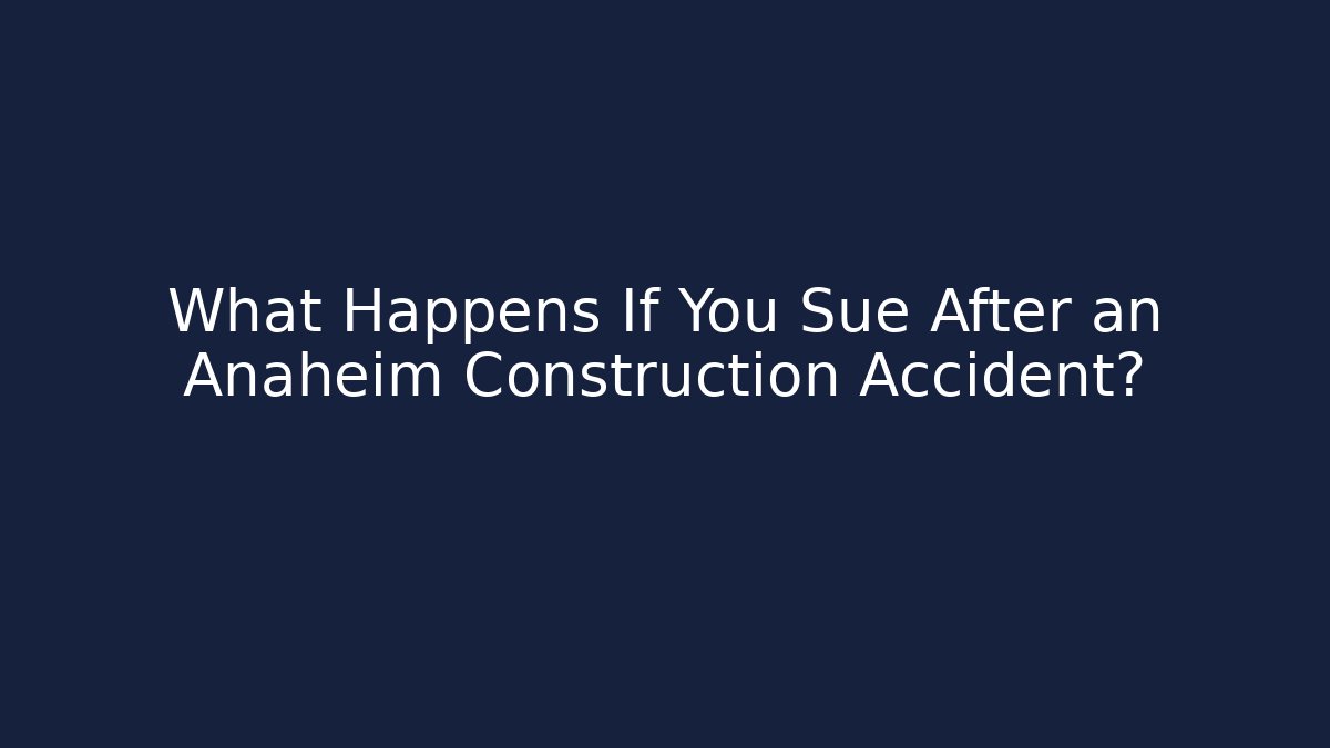 What Happens If You Sue After an Anaheim Construction Accident?
