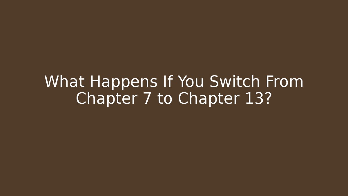 What Happens If You Switch From Chapter 7 to Chapter 13? - V Auction