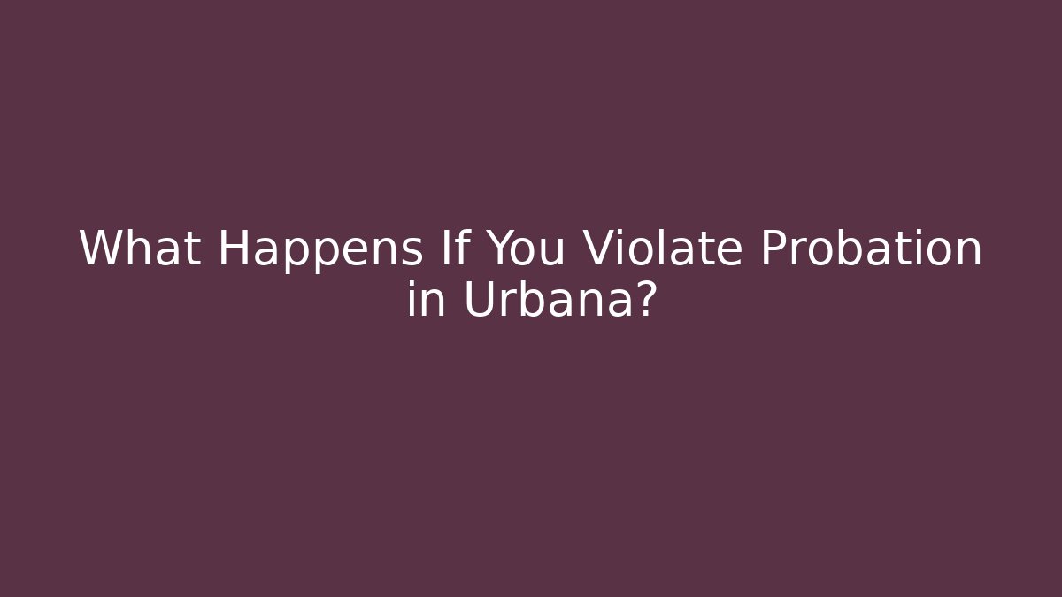 What Happens If You Violate Probation in Urbana? - V Auction