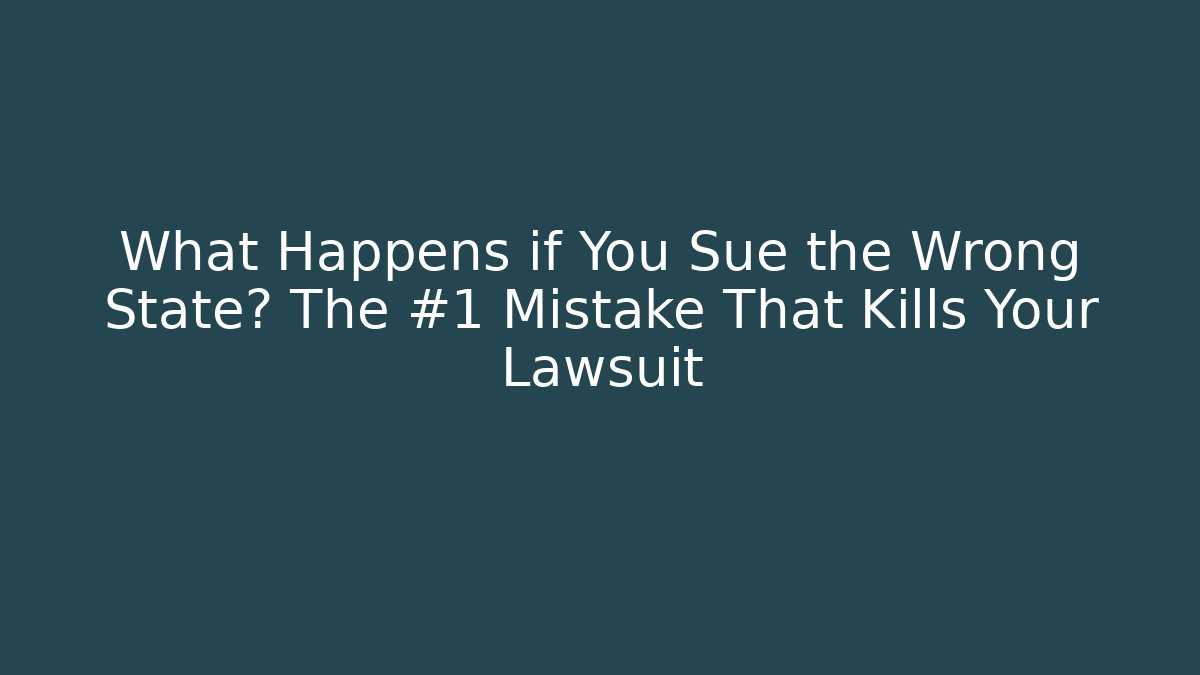 What Happens if You Sue the Wrong State? The #1 Mistake That Kills Your Lawsuit