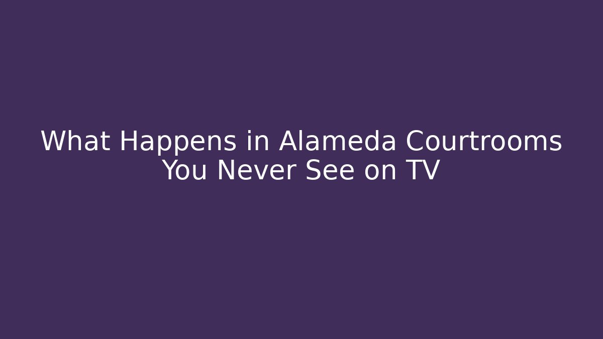 What Happens in Alameda Courtrooms You Never See on TV