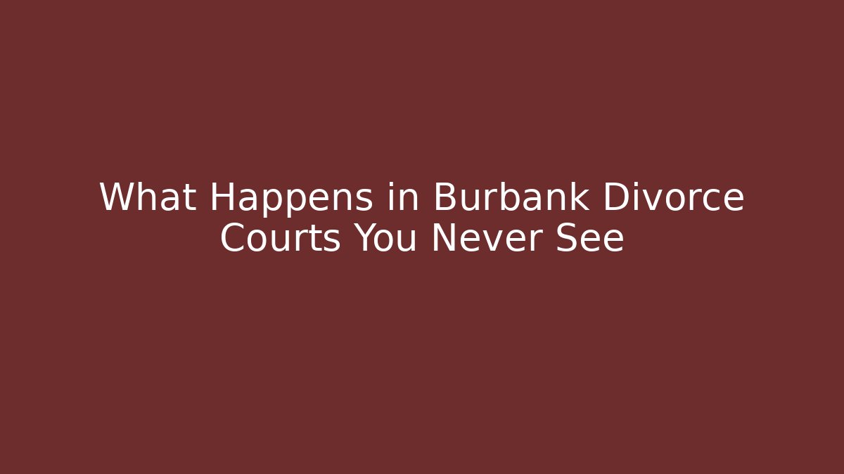 What Happens in Burbank Divorce Courts You Never See - V Auction
