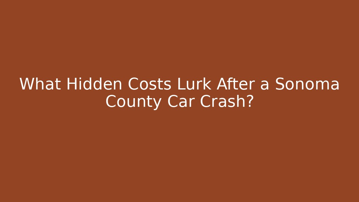 What Hidden Costs Lurk After a Sonoma County Car Crash?