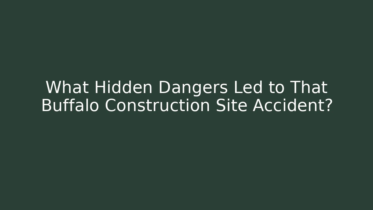 What Hidden Dangers Led to That Buffalo Construction Site Accident?