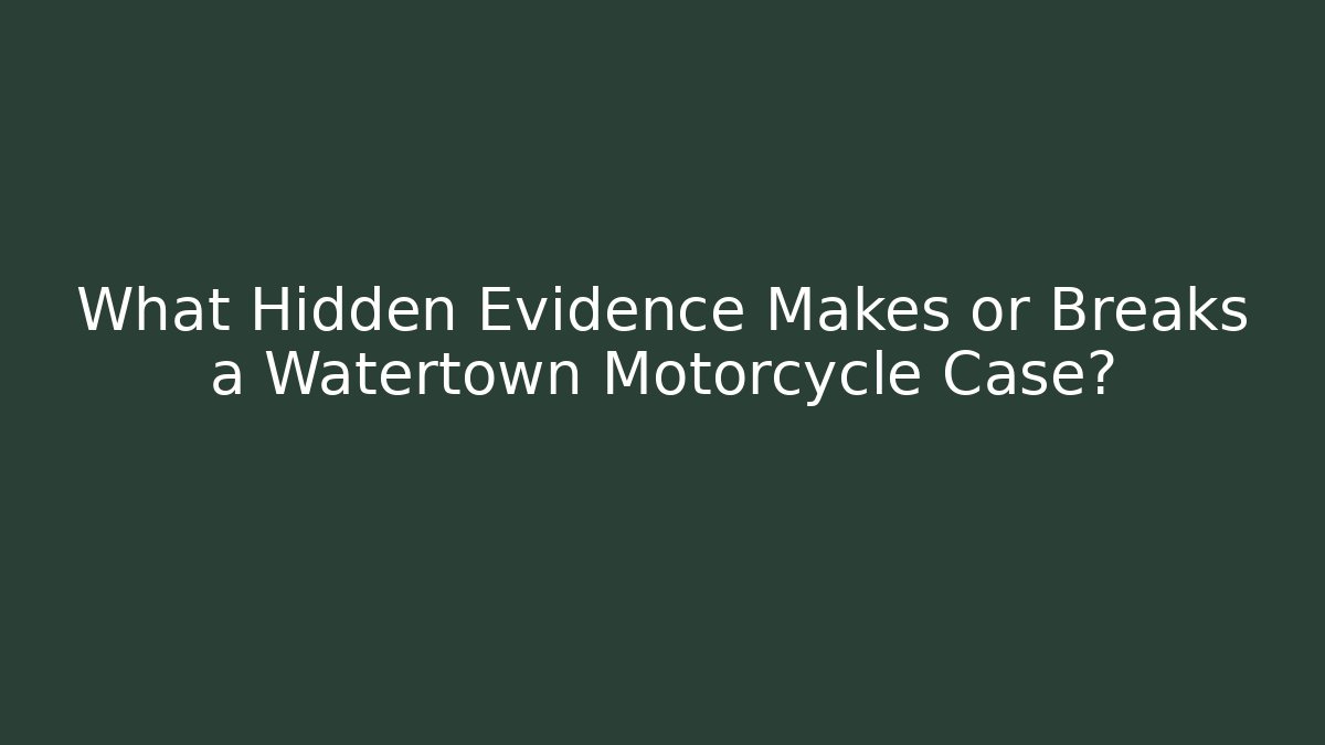 What Hidden Evidence Makes or Breaks a Watertown Motorcycle Case?