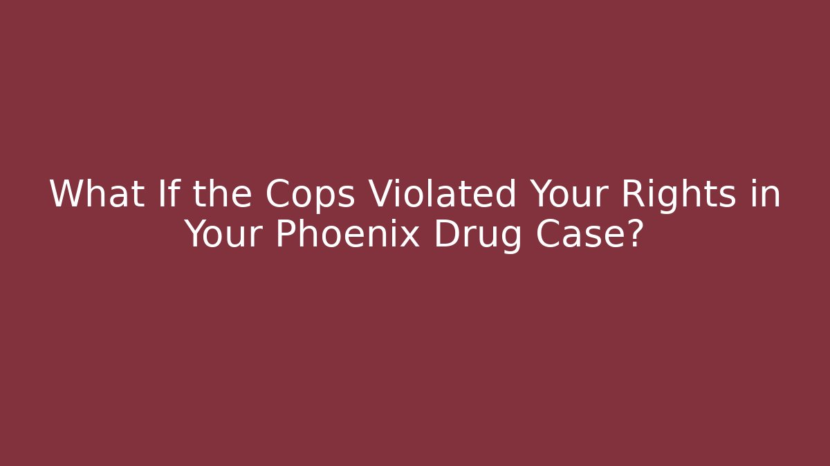 What If the Cops Violated Your Rights in Your Phoenix Drug Case? - V Auction