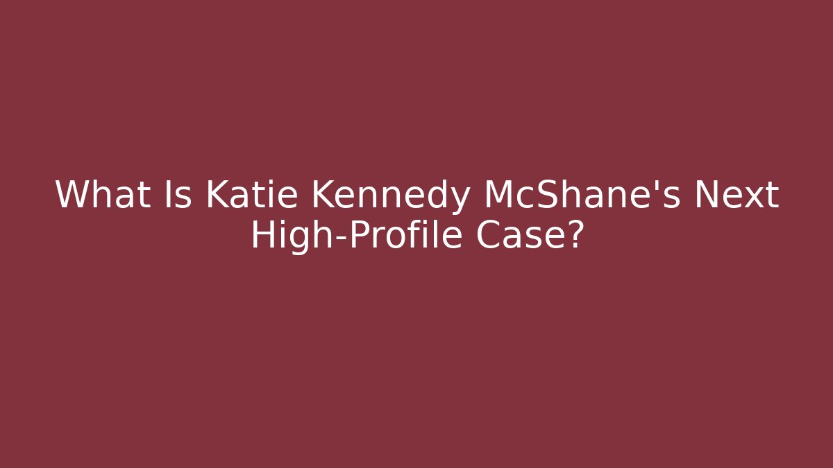 What Is Katie Kennedy McShane's Next High-Profile Case? - V Auction