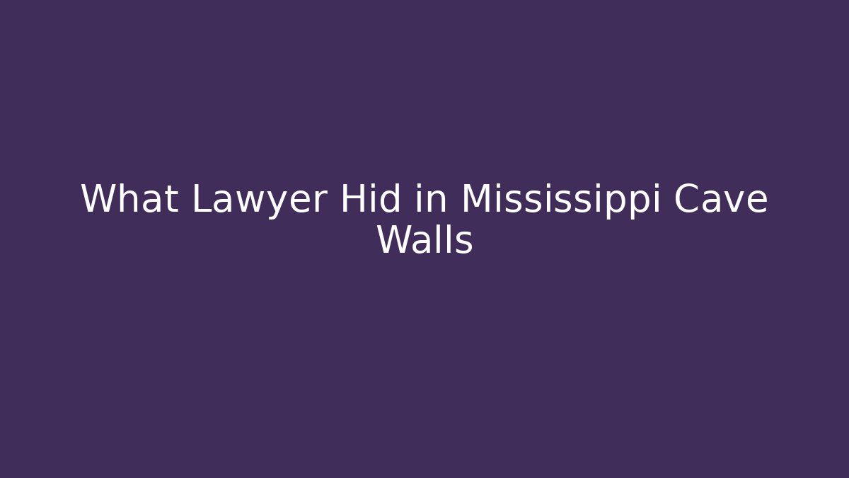 What Lawyer Hid in Mississippi Cave Walls