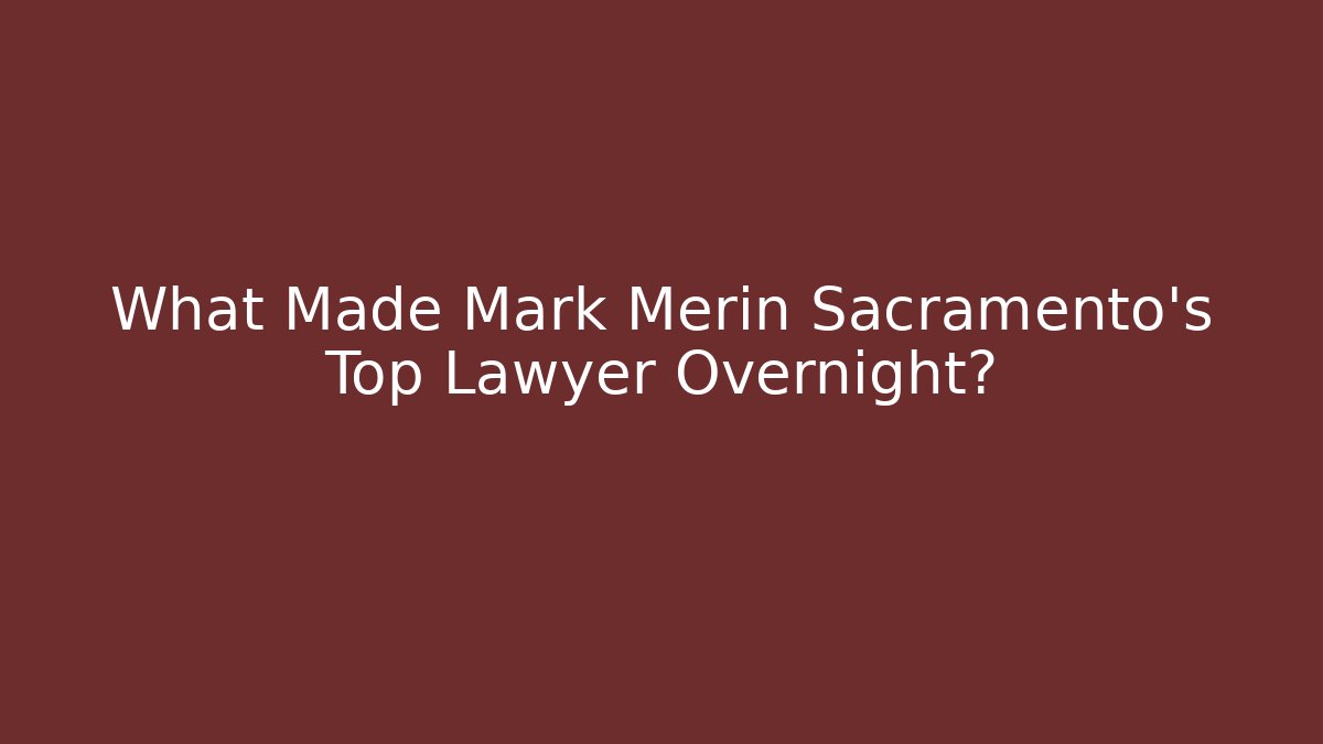 What Made Mark Merin Sacramento’s Top Lawyer Overnight? - V Auction
