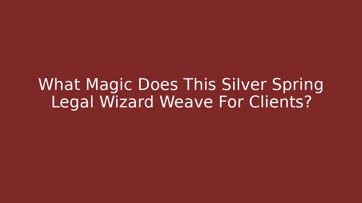 What Magic Does This Silver Spring Legal Wizard Weave For Clients? - V Auction