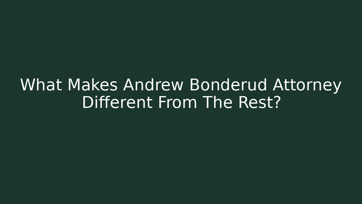What Makes Andrew Bonderud Attorney Different From The Rest? - V Auction