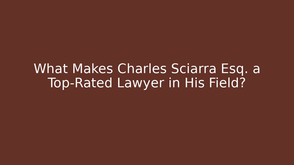 What Makes Charles Sciarra Esq. a Top-Rated Lawyer in His Field? - V Auction