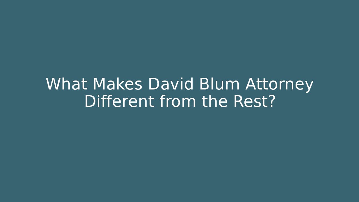 What Makes David Blum Attorney Different from the Rest? - V Auction