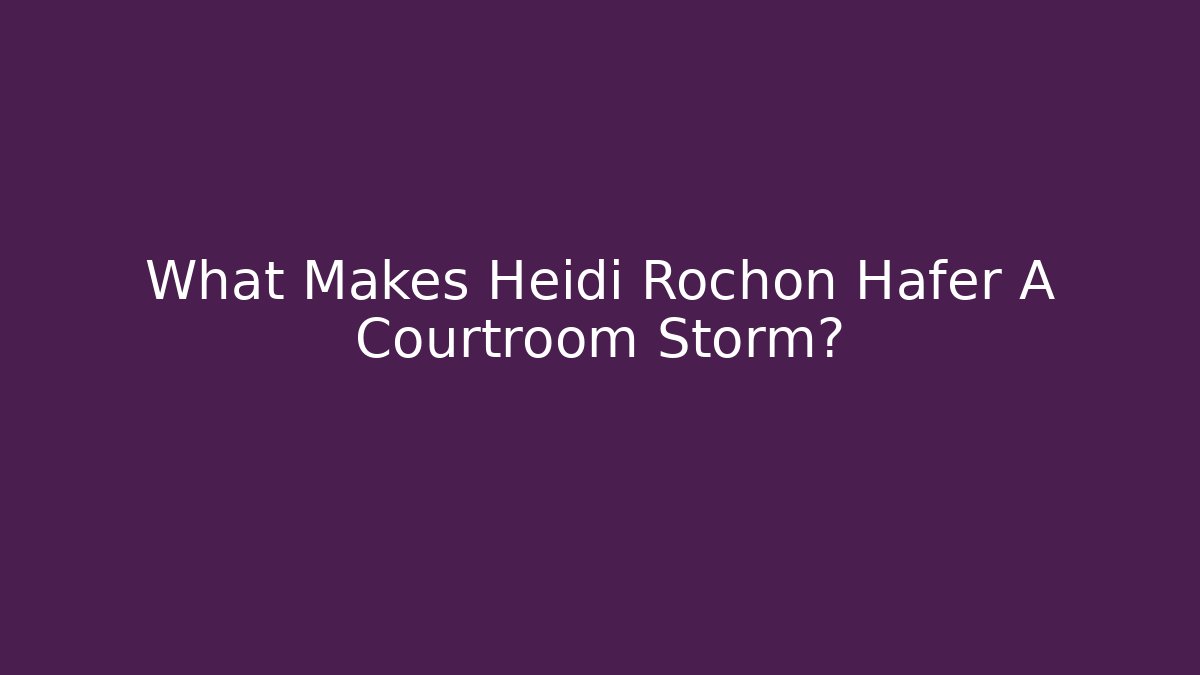 What Makes Heidi Rochon Hafer A Courtroom Storm?
