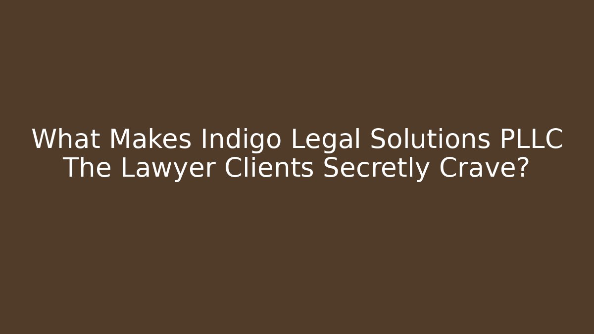 What Makes Indigo Legal Solutions PLLC The Lawyer Clients Secretly Crave? - V Auction