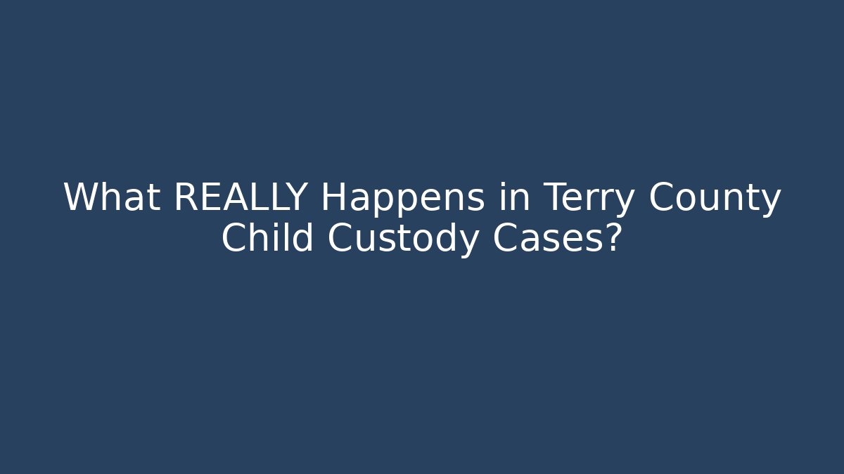 What REALLY Happens in Terry County Child Custody Cases?