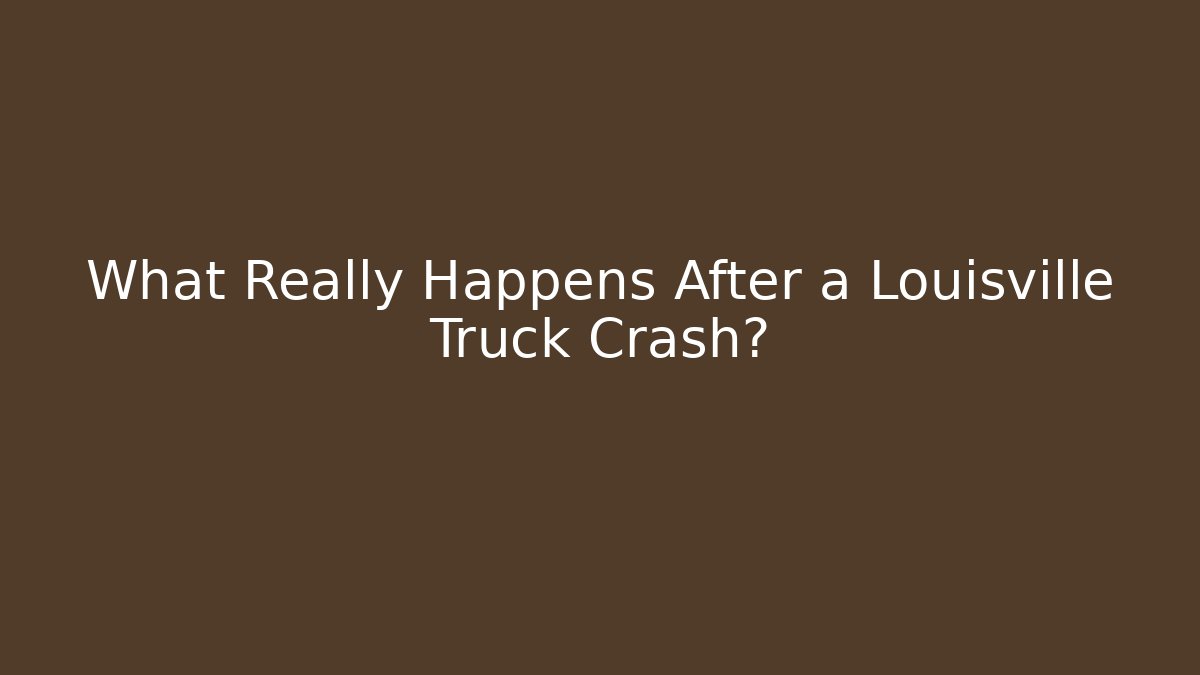 What Really Happens After a Louisville Truck Crash?