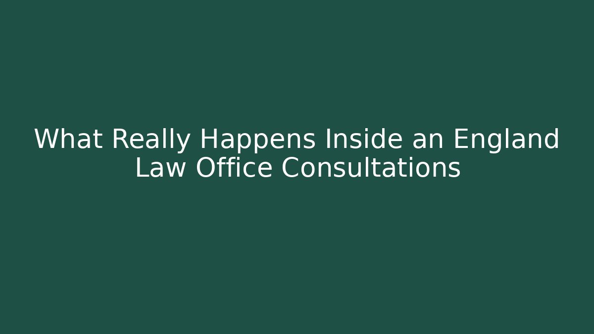 What Really Happens Inside an England Law Office Consultations