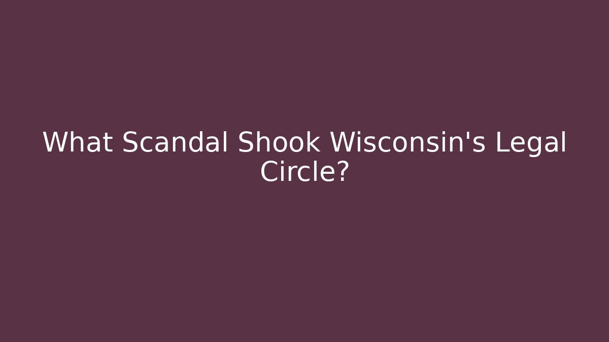 What Scandal Shook Wisconsin's Legal Circle? - V Auction