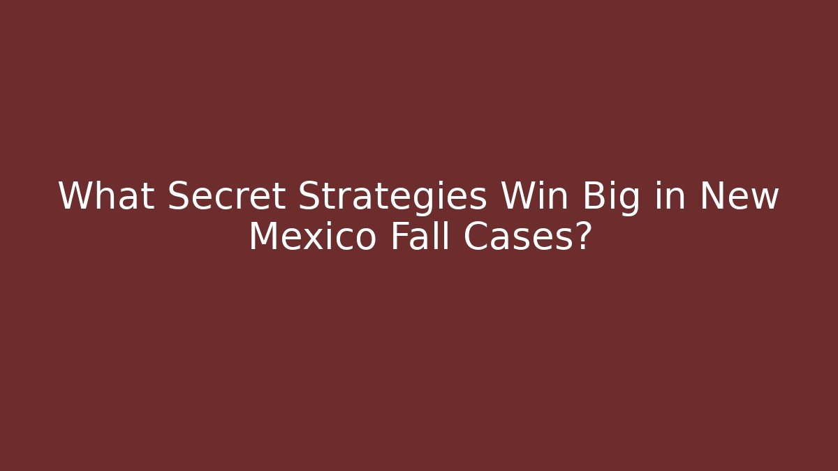 What Secret Strategies Win Big in New Mexico Fall Cases?