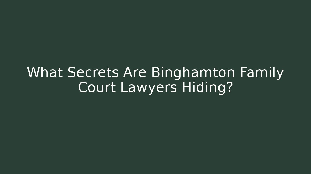 What Secrets Are Binghamton Family Court Lawyers Hiding?