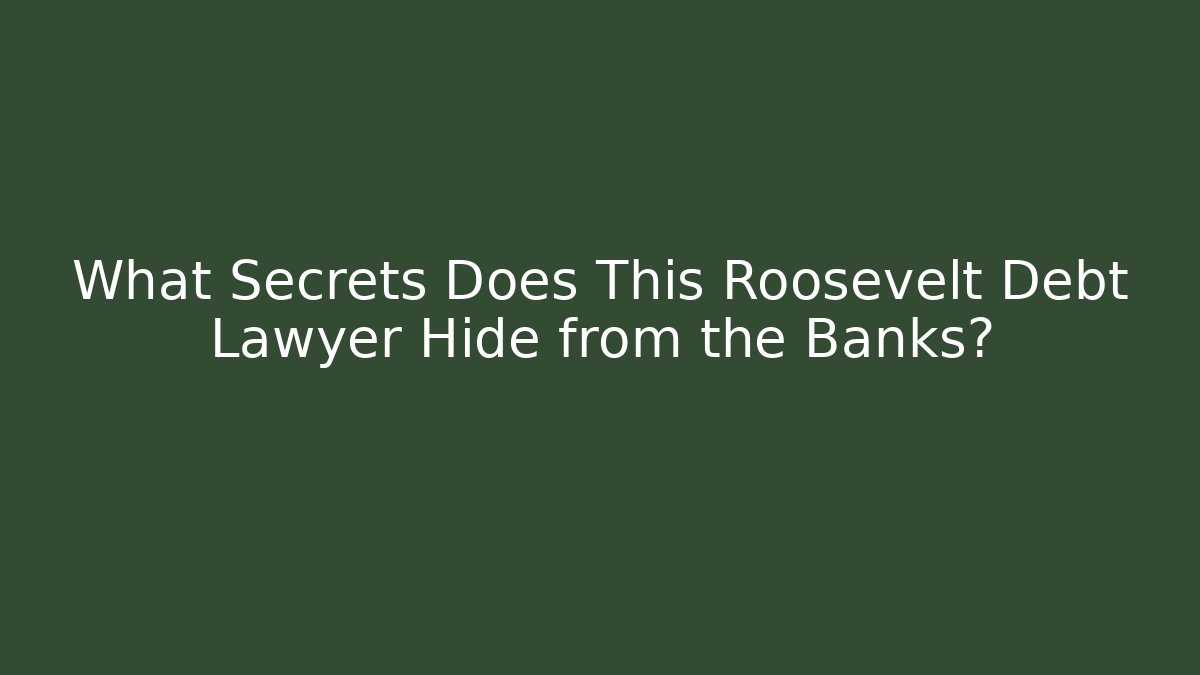 What Secrets Does This Roosevelt Debt Lawyer Hide from the Banks?