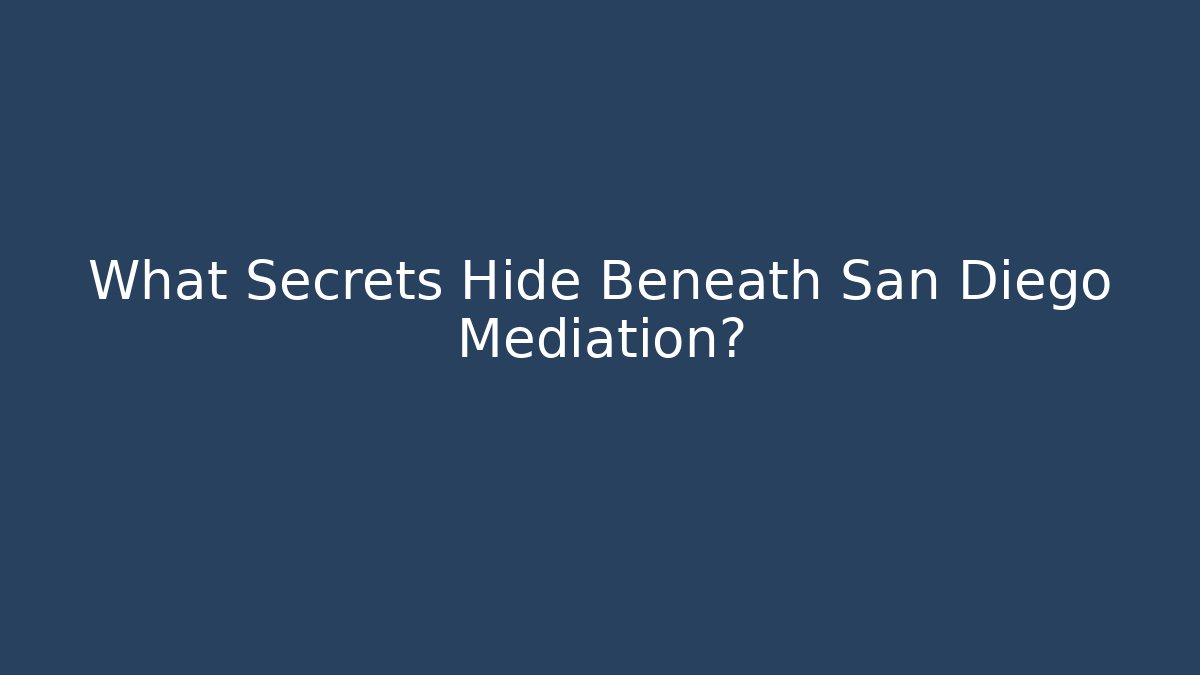 What Secrets Hide Beneath San Diego Mediation? - V Auction