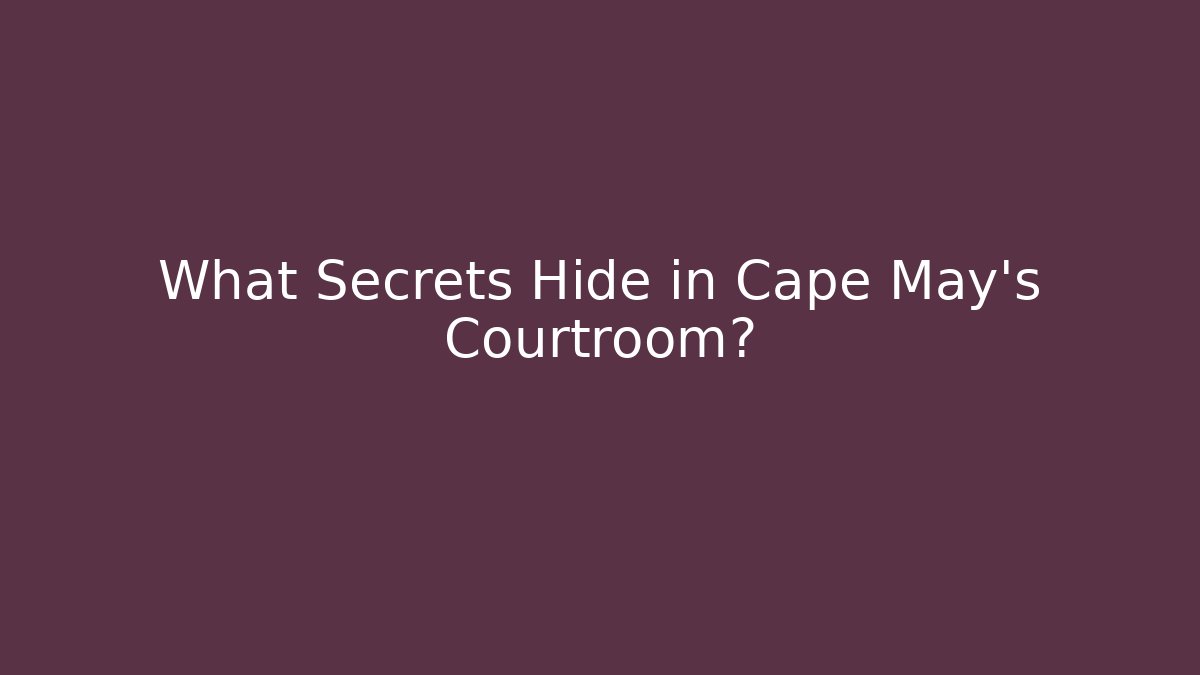 What Secrets Hide in Cape May's Courtroom?