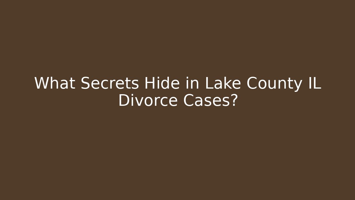 What Secrets Hide in Lake County IL Divorce Cases? - V Auction