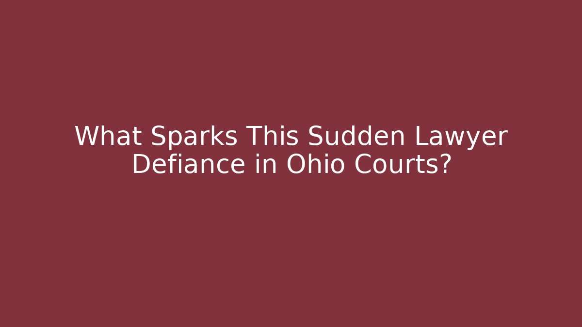 What Sparks This Sudden Lawyer Defiance in Ohio Courts?