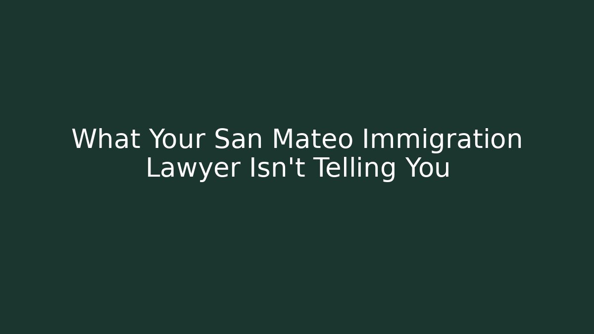 What Your San Mateo Immigration Lawyer Isn’t Telling You