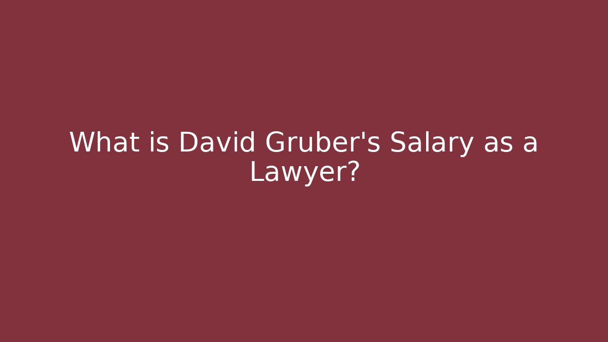 What is David Gruber's Salary as a Lawyer?