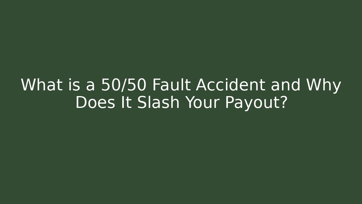 What is a 50/50 Fault Accident and Why Does It Slash Your Payout? - V Auction