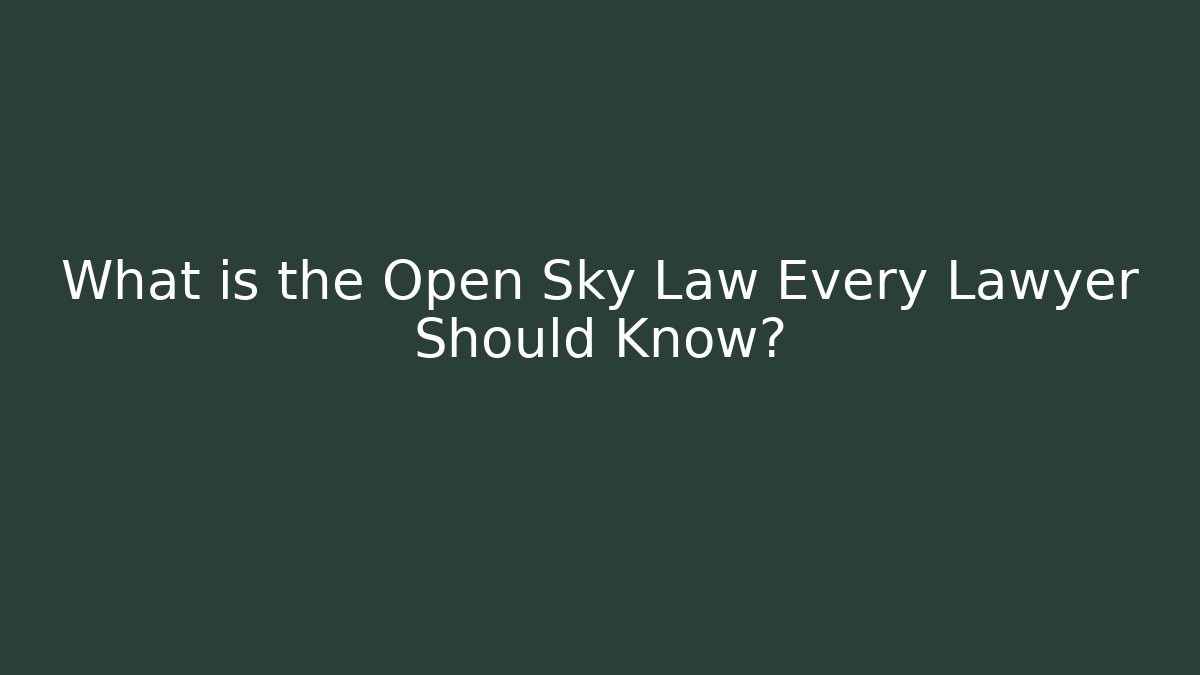 What is the Open Sky Law Every Lawyer Should Know?