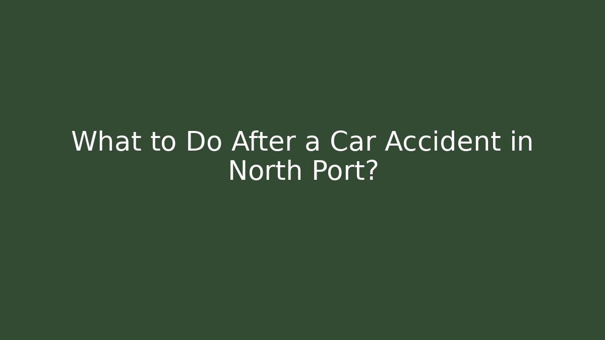 What to Do After a Car Accident in North Port? - V Auction
