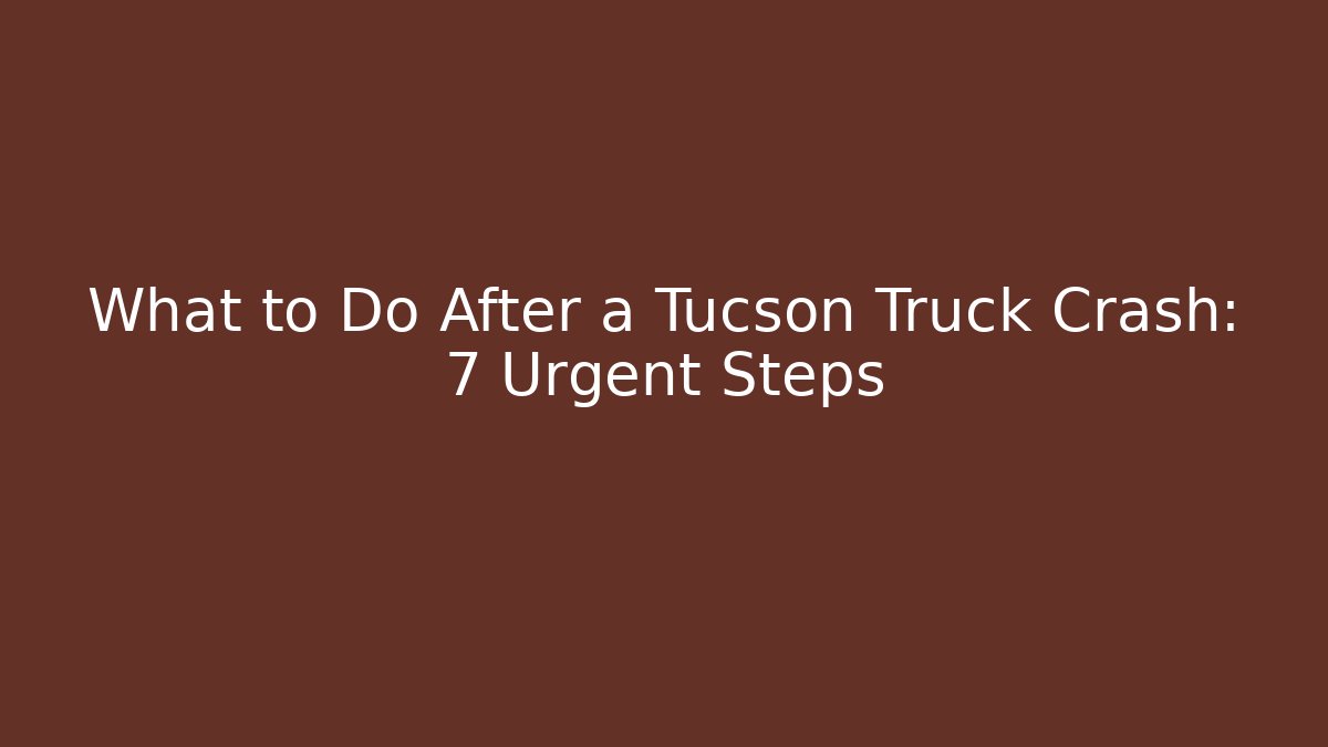 What to Do After a Tucson Truck Crash: 7 Urgent Steps - V Auction