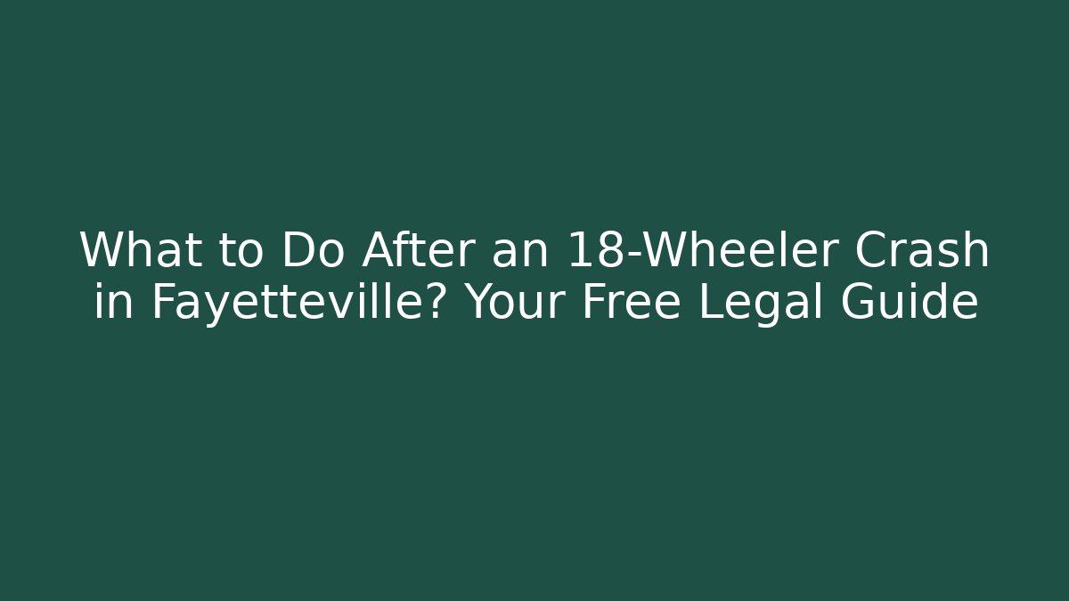 What to Do After an 18-Wheeler Crash in Fayetteville? Your Free Legal Guide