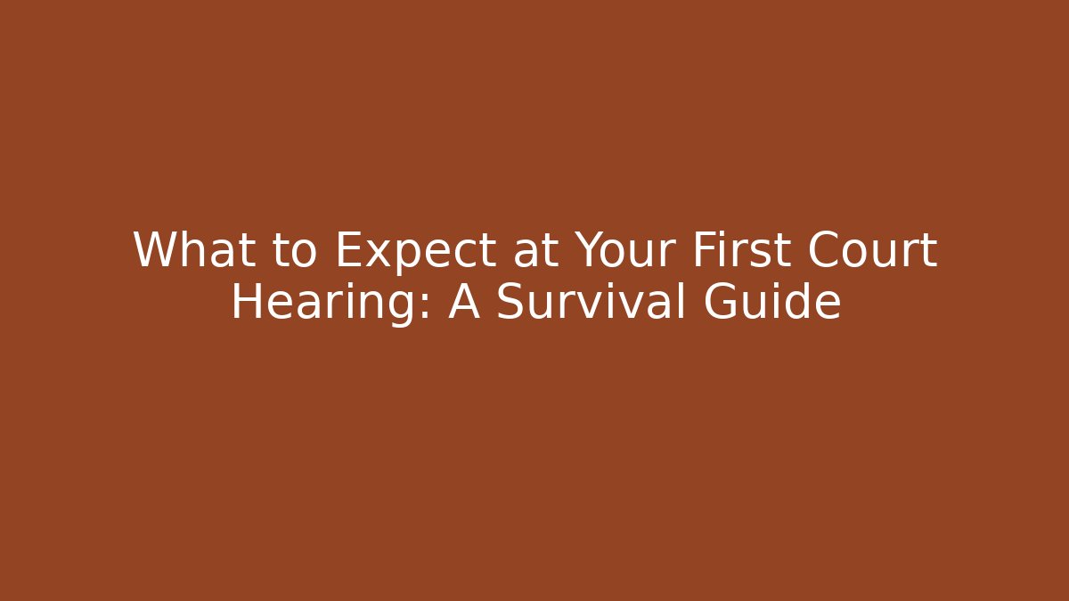 What to Expect at Your First Court Hearing: A Survival Guide