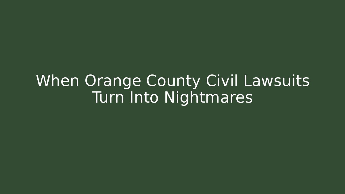 When Orange County Civil Lawsuits Turn Into Nightmares - V Auction