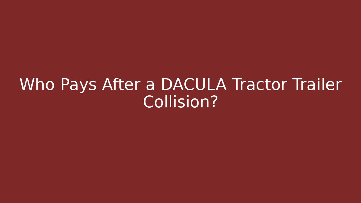 Who Pays After a DACULA Tractor Trailer Collision? - V Auction