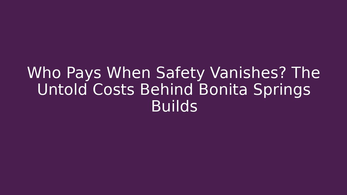 Who Pays When Safety Vanishes? The Untold Costs Behind Bonita Springs Builds