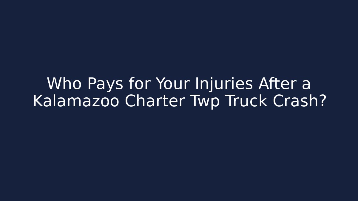 Who Pays for Your Injuries After a Kalamazoo Charter Twp Truck Crash?