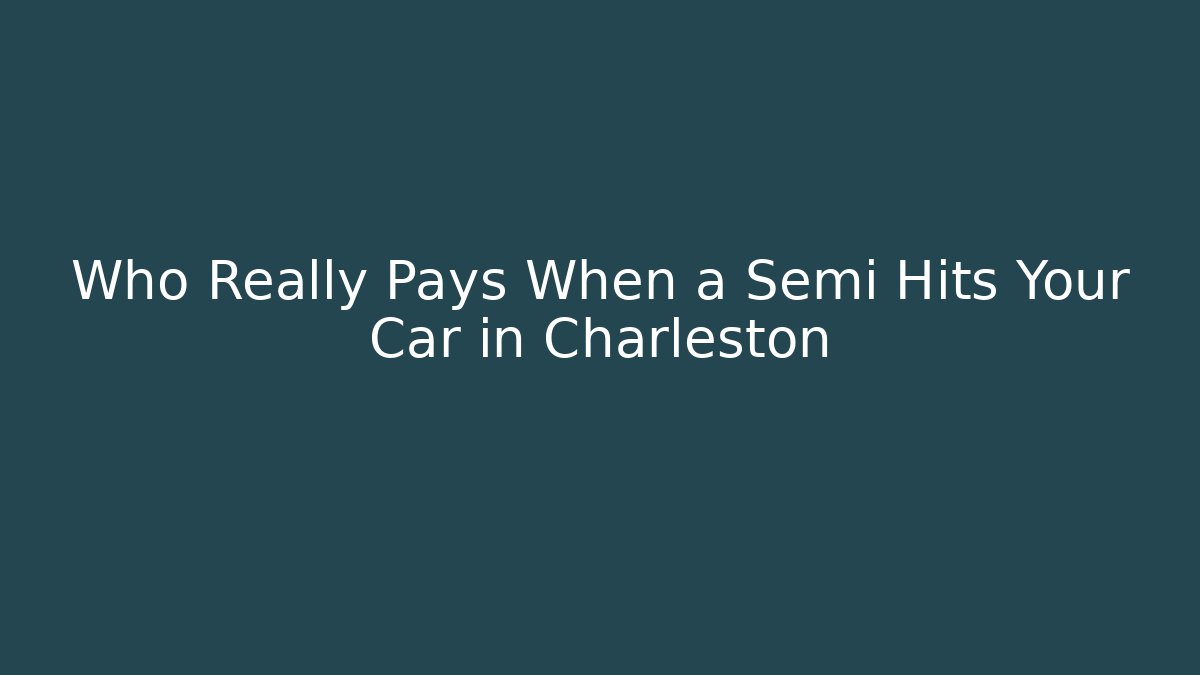 Who Really Pays When a Semi Hits Your Car in Charleston