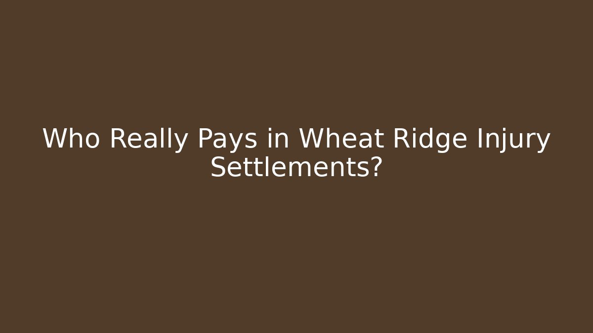 Who Really Pays in Wheat Ridge Injury Settlements?