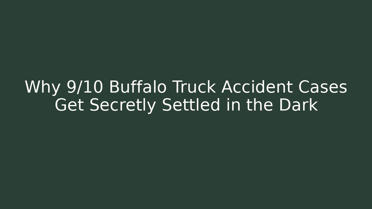 Why 9/10 Buffalo Truck Accident Cases Get Secretly Settled in the Dark